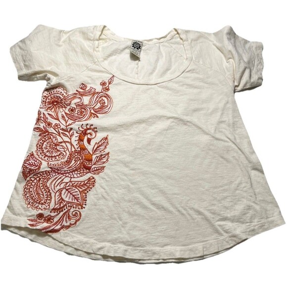 Women's Lucky Brand 100% Cotton Scoop Neck T-Shirt - Size M - Picture 2 of 3